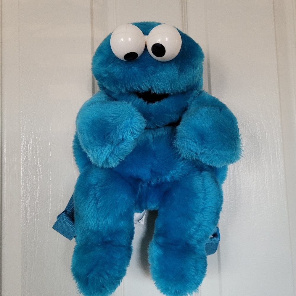 Vintage 1997 Cookie Monster Plush Backpack